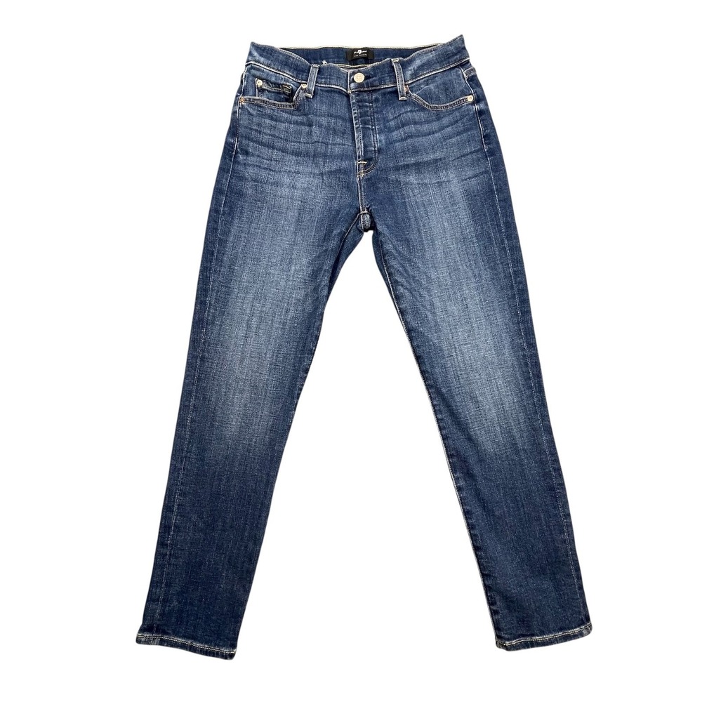 7 For All Mankind Blue Josefina Boyfriend Jeans Womens Size 27